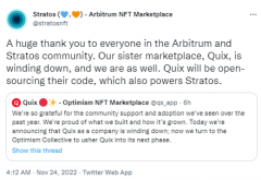 比特派钱包app官方下载|Arbitrum生态NFT市场Stratos将结束运营并将开源其代码 
